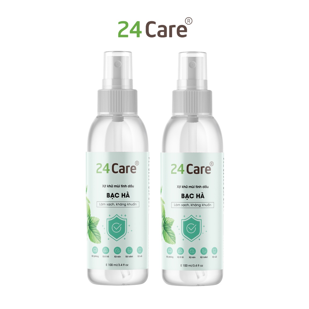 combo 2 xịt bạc hà 24Care 50ml/chai