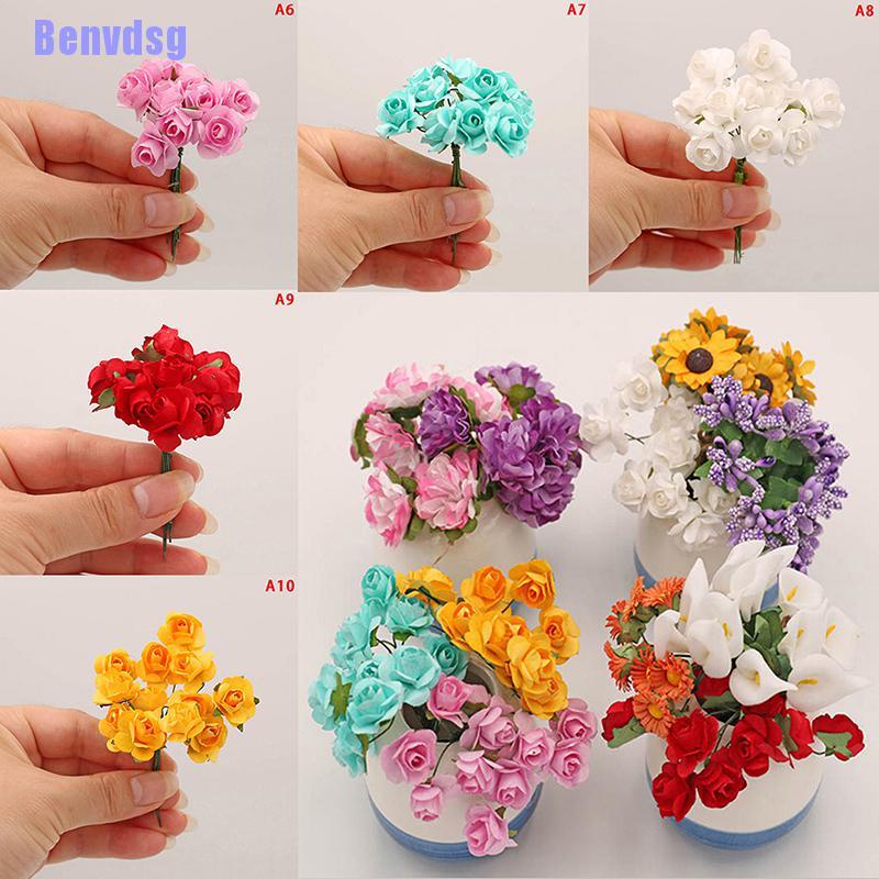 Hoa giả mini trang trí hộp quà/đồ thủ công xinh xắn