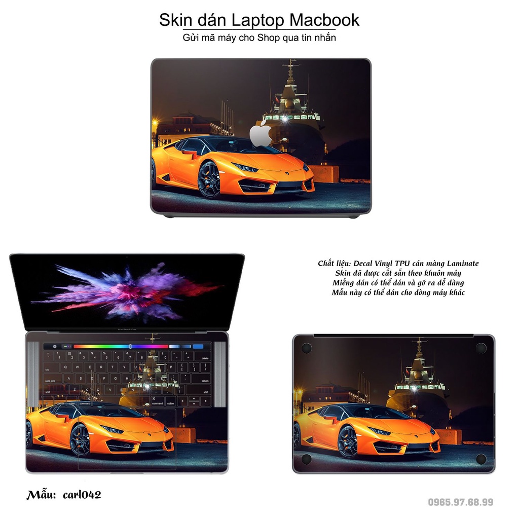 Skin dán Macbook mẫu xe hơi (đã cắt sẵn, inbox mã máy cho shop)