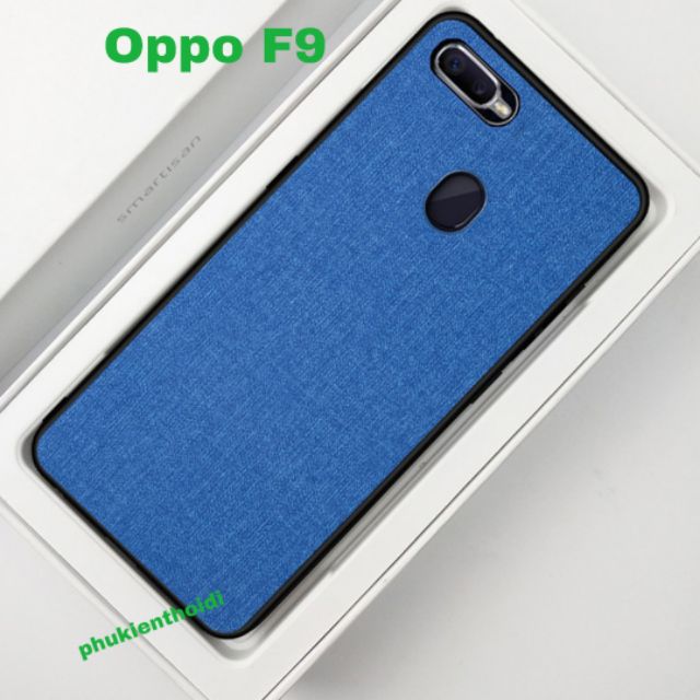 Ốp lưng Oppo F9 Vân vải Jean chống mồ hôi vân tay