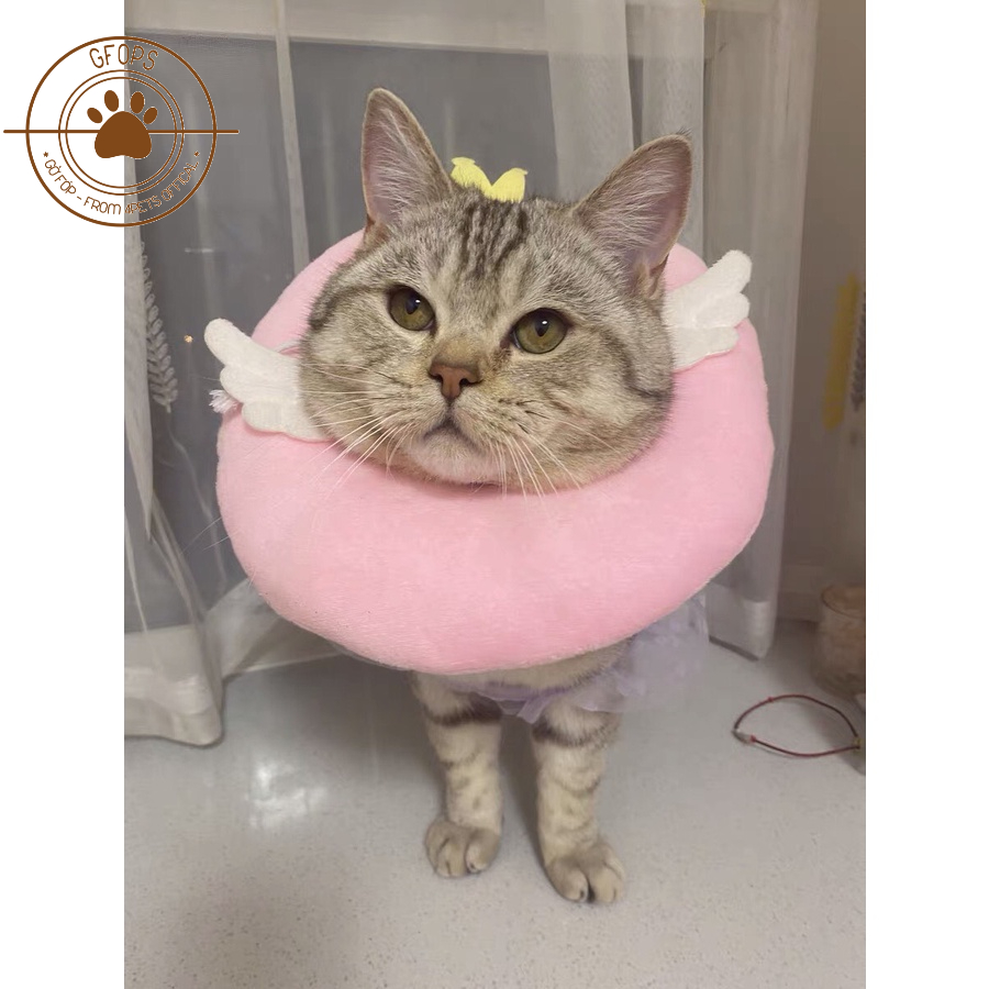 Vòng chống liếm/ Gối chống liếm Elizabeth cho chó mèo mẫu Thiên Thần có dây rút chỉnh size - 4pets official