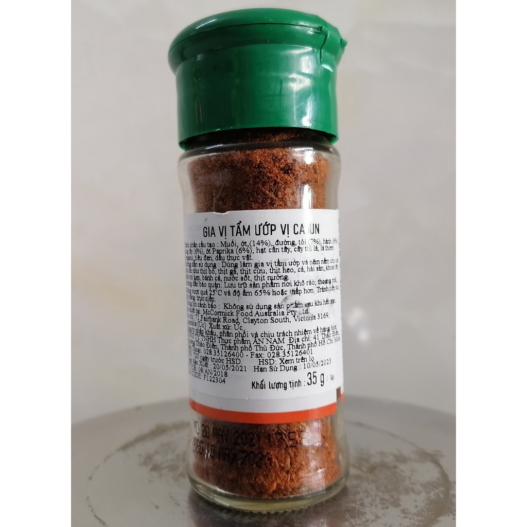 [Lọ nhỏ 35g – CAJUN] GIA VỊ TẨM ƯỚP HỖN HỢP [Australia] MCCORMICK Cajun Seasoning (anm-hk)