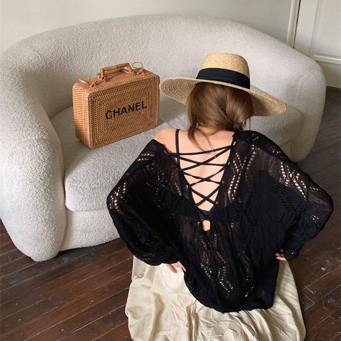 COZOK Áo Len Tay Dài Cổ Chữ V Form Rộng Thời Trang Trẻ Trung