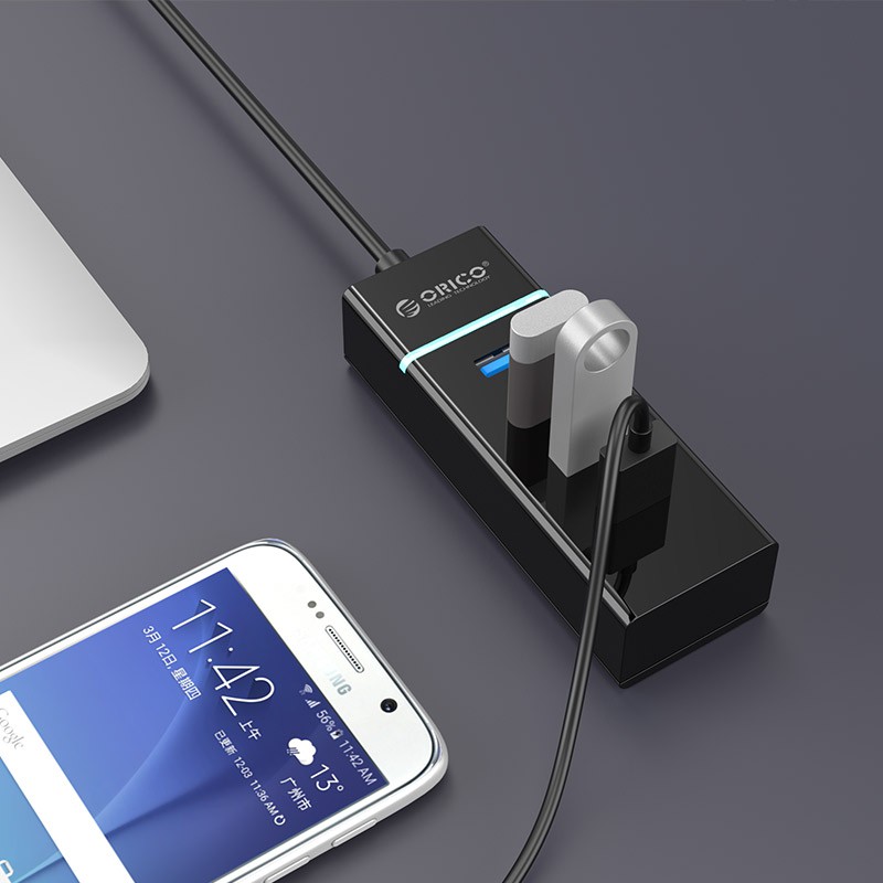 Bộ chia USB HUB 4 cổng USB 3.0 ORICO W6PH4-U3-BK- Nhà Phân Phối Chính Hãng