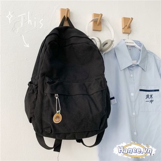 Balo Trơn Basic Nữ Ulzzang Vải Canvas Thô B25
