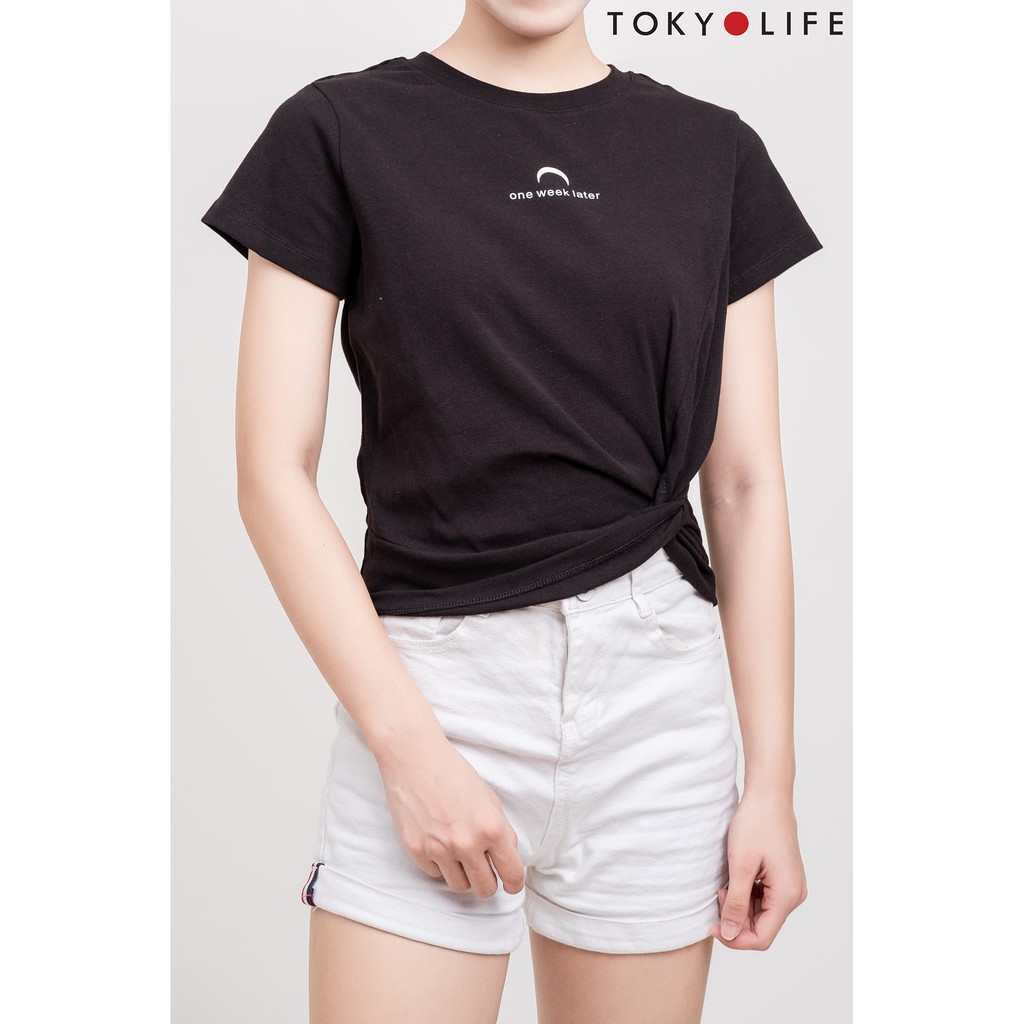 Áo thun Nữ ngắn tay TOKYOLIFE xoắn eo E9TSH048G