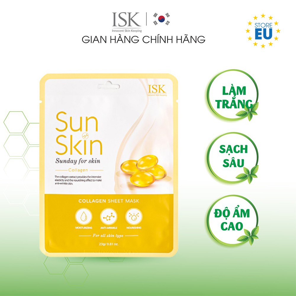 Mặt Nạ Dưỡng Ẩm, Sáng Da Collagen BEAUSKIN ISK SUNSKIN COLLAGEN SHEET MASK Hàn Quốc | BigBuy360 - bigbuy360.vn