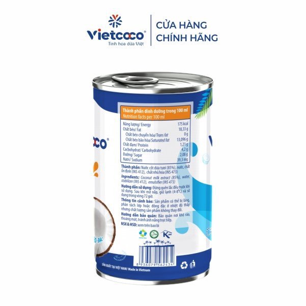 Combo 2 lon nước cốt dừa tươi Vietcoco 160ml - Món ngọt