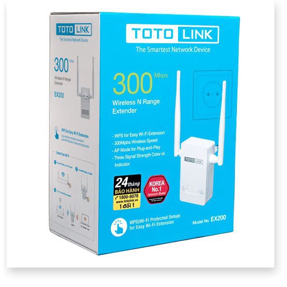 Bộ Kích Sóng Wifi Totolink Chuẩn N 300Mbps EX200 - MrPhukien