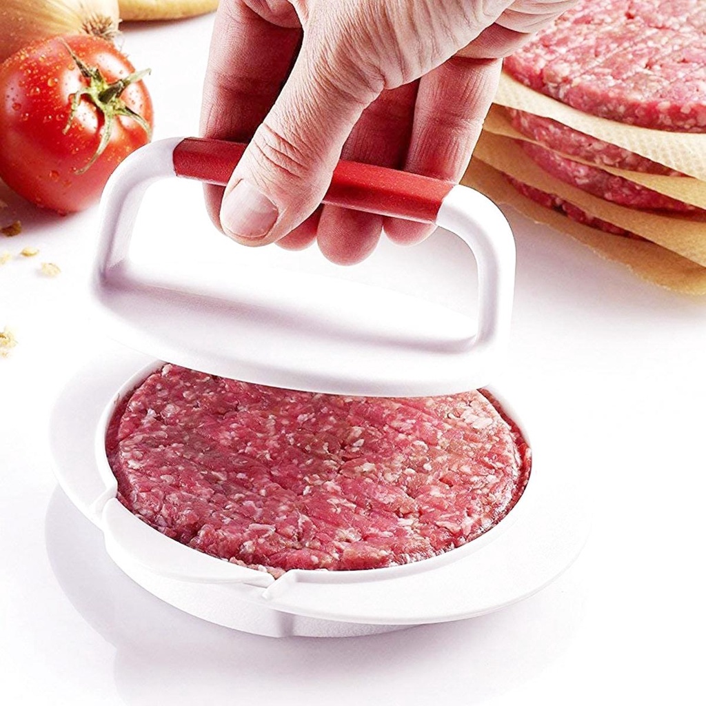 Bộ Dụng Cụ Ép Thịt Làm Hamburger Bằng Giấy Hình Tròn Kèm 100 Giấy Thay Thế Tiện Dụng