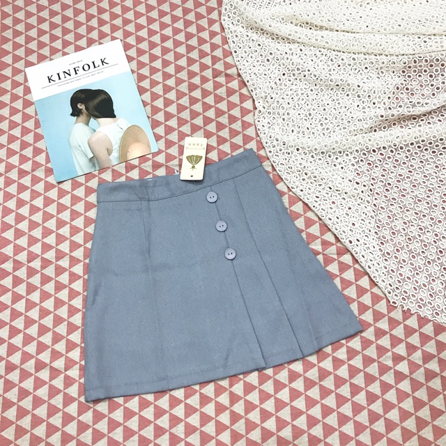 CHÂN VÁY CHỮ A PHỐI NÚT HÀNG QUẢNG CHÂU