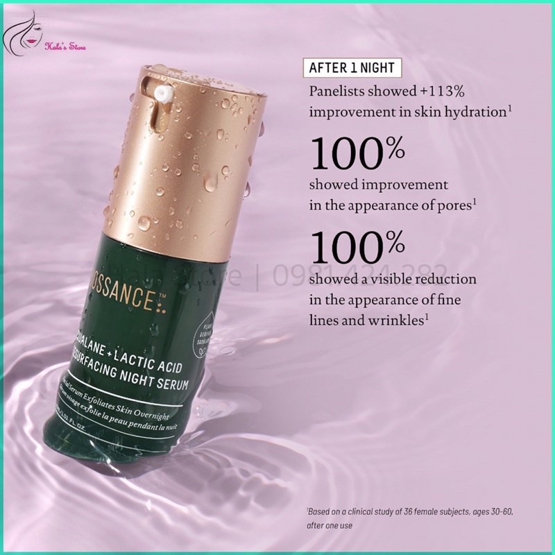 Tinh chất tái tạo, làm sáng và dưỡng ẩm da BIOSSANCE SQUALANE + LACTIC ACID RESURFACING NIGHT