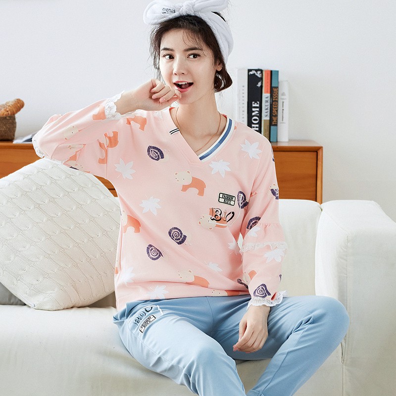 [ẢNH THẬT] Đồ bộ nữ Bộ mặc nhà vải COTTON 100% thông thoáng & thấm hút mồ hôi tốt, style Hàn Quốc (609)