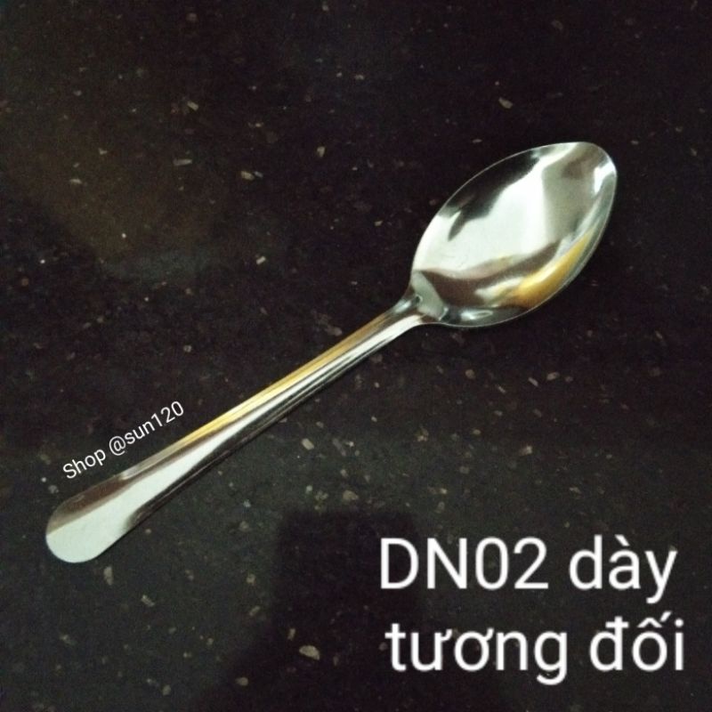 Thìa súp inox đầu nhọn DN02 loại dày tương đối |thìa ăn cơm inox