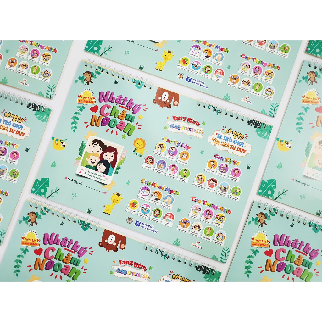 Bảng nhật ký chăm ngoan - Kèm 640 sticker minh họa siêu dễ thương dạy bé