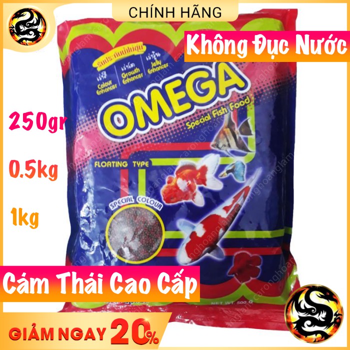 Thức Ăn Cho Cá Cảnh Cám Thái Cao Cấp OMEGA 1kg ( Nhỏ - To ) Cho Cá Koi, Cá Ba Đuôi, Cá Vàng