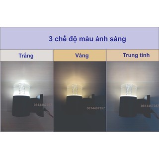 Đèn led trụ pha lê 1 đầu 3 chế độ màu phi 90 giọt nước