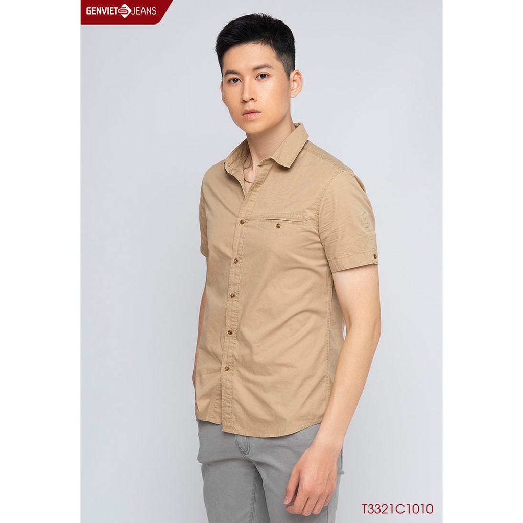Áo Sơmi Kaki Cộc Tay Nam T3321C1010 GENVIET