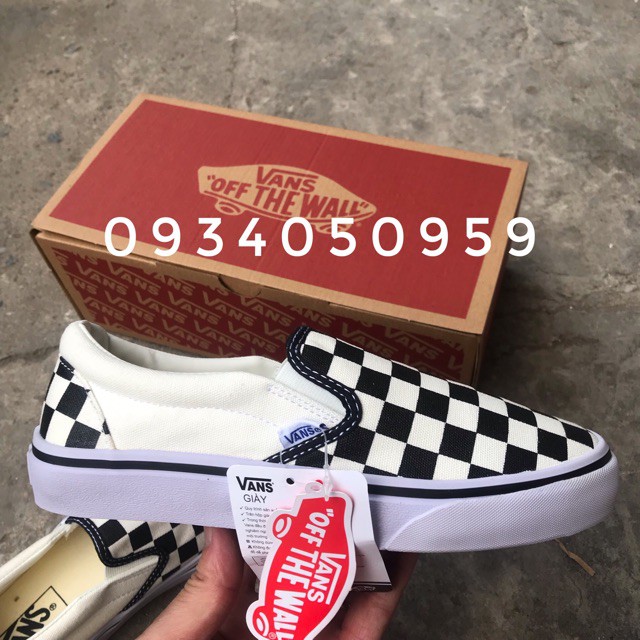 (Full box, tag + Ảnh thật) GIÀY SLIP-ON CHECKERBOARD