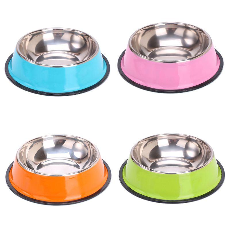 Bát Đựng Thức Ăn Cho Thú Cưng Bằng Thép Không Gỉ Chống Trượt Tiện Dụng
