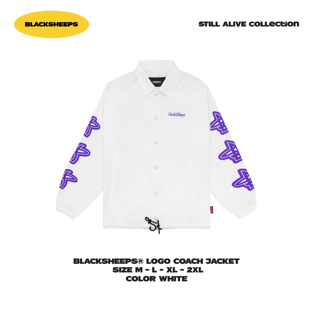 Áo Khoác dù BLACKSHEEPS màu Trắng aka LOGO COACH JACKET - WHITE