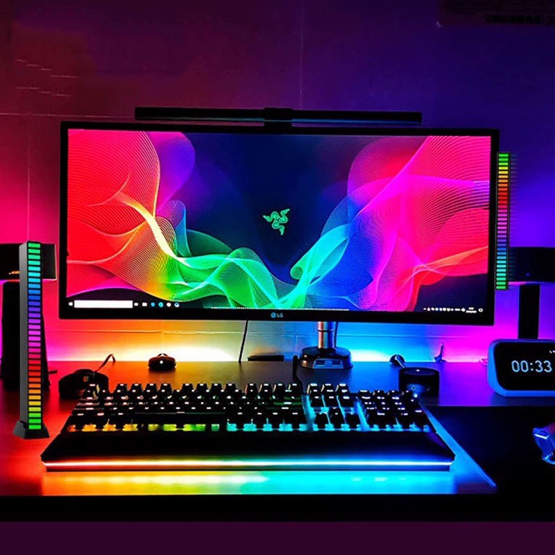THANH ĐÈN LED NHÁY THEO NHẠC  RGB 16 TRIỆU MÀU - TRANG TRÍ BÀN LÀM VIỆC KỆ TIVI, TRANG TRÍ TRÊN XE HƠI LED RGB