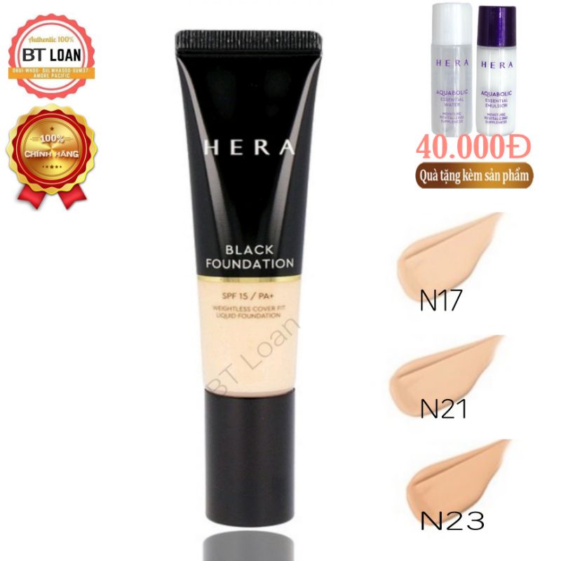 kem nền HERA che khuyết điểm siêu mịn cho lớp make up hoàn hảo black foundation 10ml