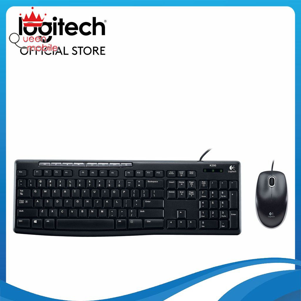 [Trả góp 0% LS] Bộ bàn phím và chuột có dây Logitech MK200