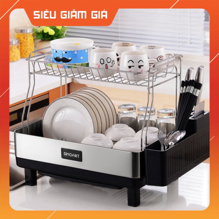 Kệ úp bát Sinoart - inox 2 tầng