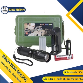 [Hàng Loại 1] Đèn pin siêu sáng XML T6 Kèm Sạc Cao Cấp ( Có Hộp)