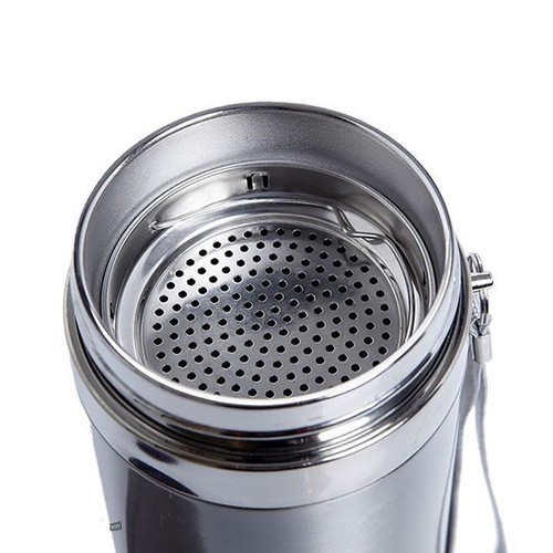 Bình Giữ Nhiệt 1200ml INOX 304 DÀY KÈM LƯỚI LỌC VÀ DÂY ĐEO