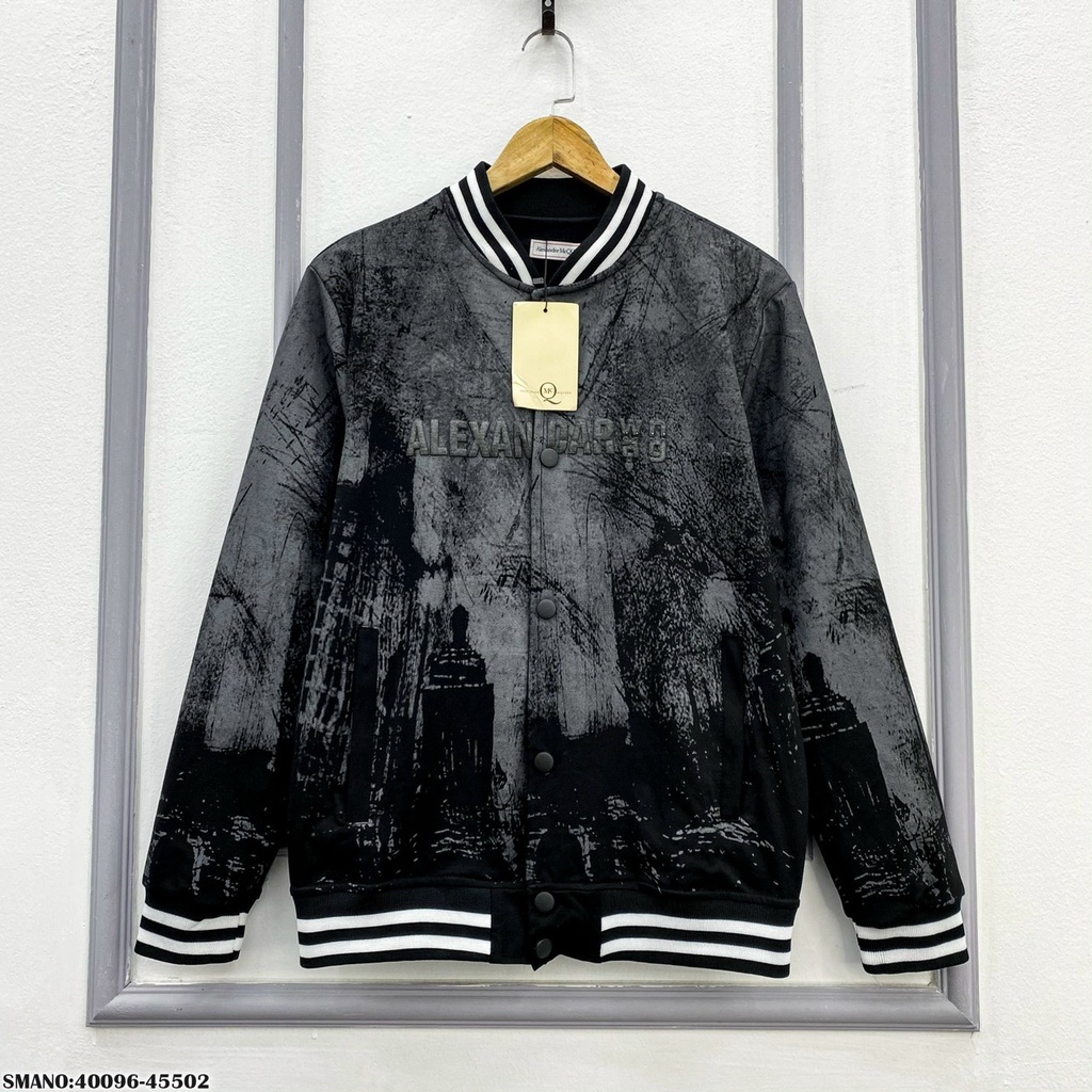 Áo Khoác Nỉ Bomber 2 Lớp Thêu Chữ Alexandar Wang Nam Nữ - Áo Bomber Siêu Chất Dành Cho Nam