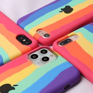 Ốp Lưng Silicone Màu Cầu Vồng Cho Iphone 11 Pro Max X Xr Xs Max 6s 6 7 8 Plus Se 2020