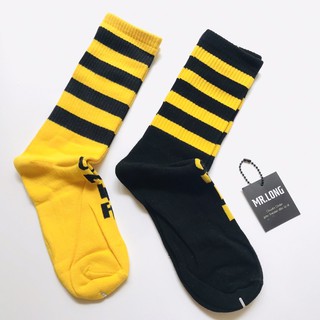 TẤT VỚ DÀI ĐEN VÀNG 4 SỌC UNIF HÀN QUỐC