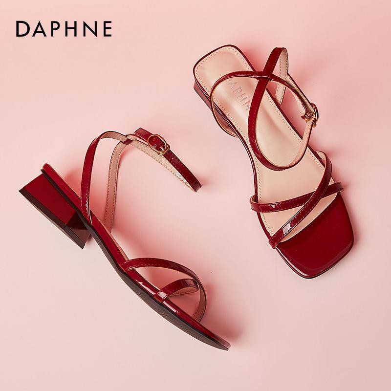 giày nữ caodép đế caodép thời trang dép gótGuốc/Dép nữdép cao từGiàyDép Nữ giày sandalGiàygiày cao❂Daphne buckle sandals female summer low middle heel 2020 new style small fresh thick fairy flat shoes