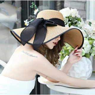 Nón Cói Vành Rộng Viền Đen Nơ Vải