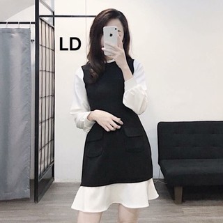 VÁY ĐUÔI CÁ CHẤT CÁT HÀN CÓ TÚI PHỐI SƠ MI HOT SANG CHẢNH