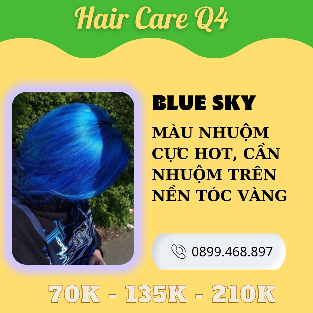 Thuốc nhuộm tóc màu xanh Coban, Xanh đại dương, BLUE SKY - Hair Care Q4