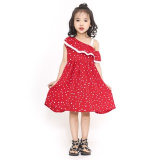 Váy 3 Lỗ Kids dây vai chấm bi đỏ