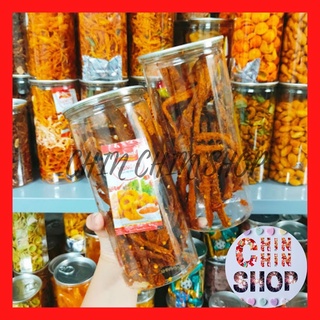 Khô bò que cay lon 300g, hàng cao cấp, chất lượng, giòn cay - ăn vặt chin chin.