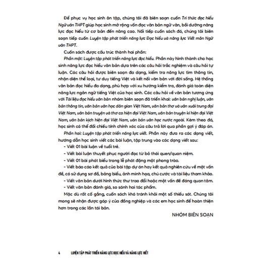 Sách - Luyện tập Năng lực đọc hiểu và nặng lực viết