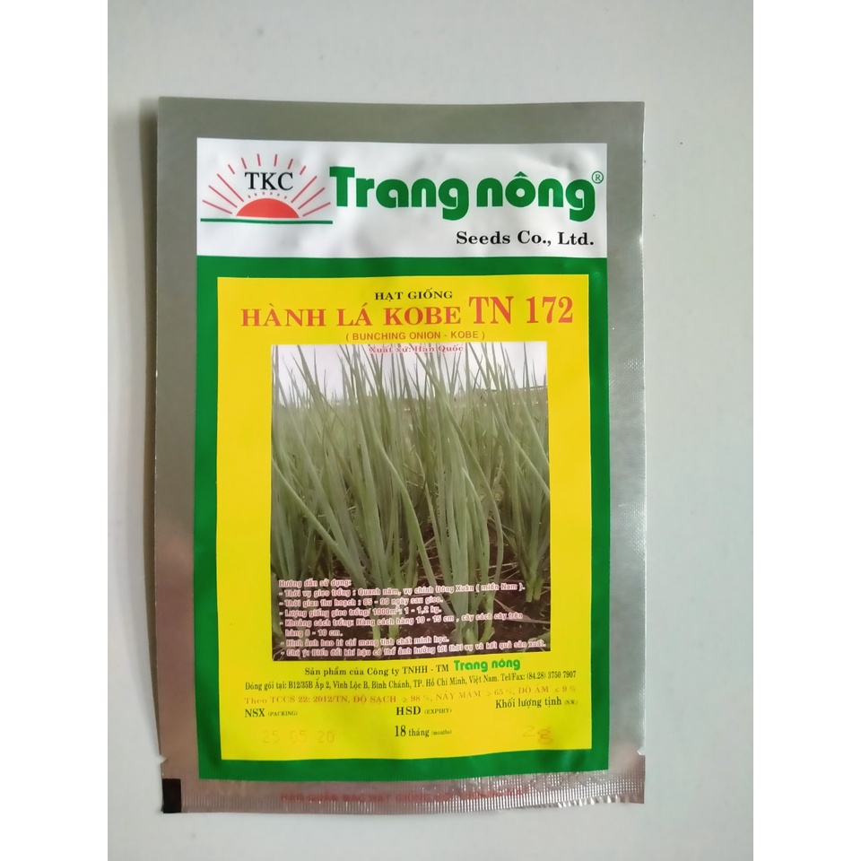 Hạt giống hành lá Trang Nông gói 2gr
