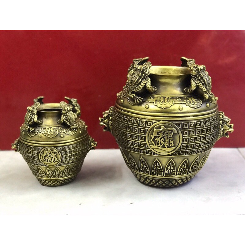 Hũ Cóc Vàng Tài Lộc Chiêu Tài Loại Đẹp Vật phẩm phong thủy bằng đồng