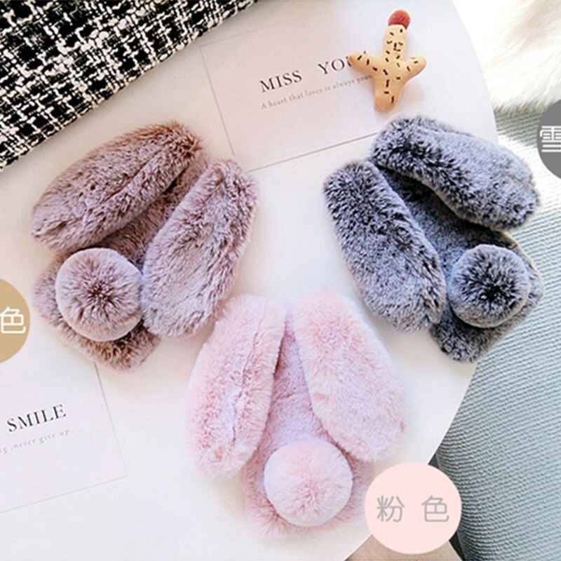 Ốp điện thoại thiết kế lông thỏ xinh xắn cho OPPO F1S A59 A57 A39 A3S A5S A12 A12E A1K A15 A15S A53 A54 A73 A31 2020 A71