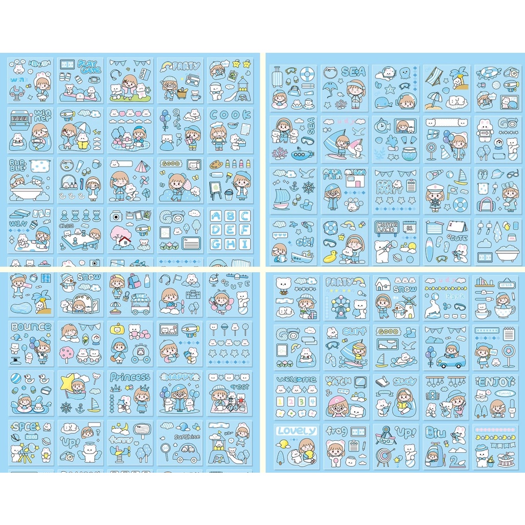 Set 10 tấm sticker cute chiết ngẫu nhiên từ hộp 100 sticker - Momo Chan