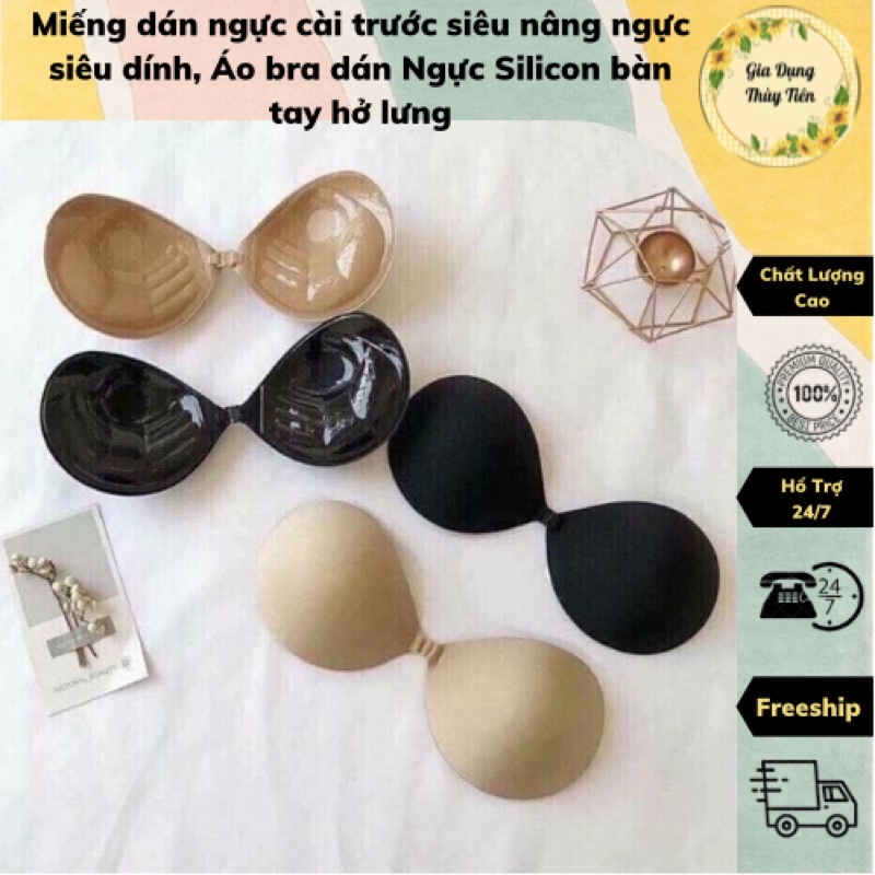 Miếng dán ngực cài trước siêu nâng ngực siêu dính, Áo bra dán Ngực Silicon bàn tay hở lưng