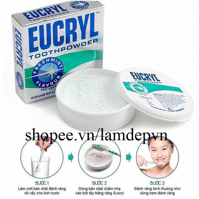 Bột Đánh Răng Tẩy Trắng Eucryl Toothpowder 50g