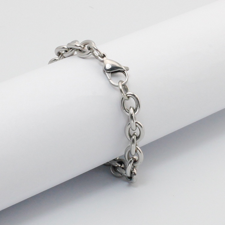 Vòng Tay Lắc Tay Nam Nữ Xích Tròn Thép Titan Không Gỉ B07