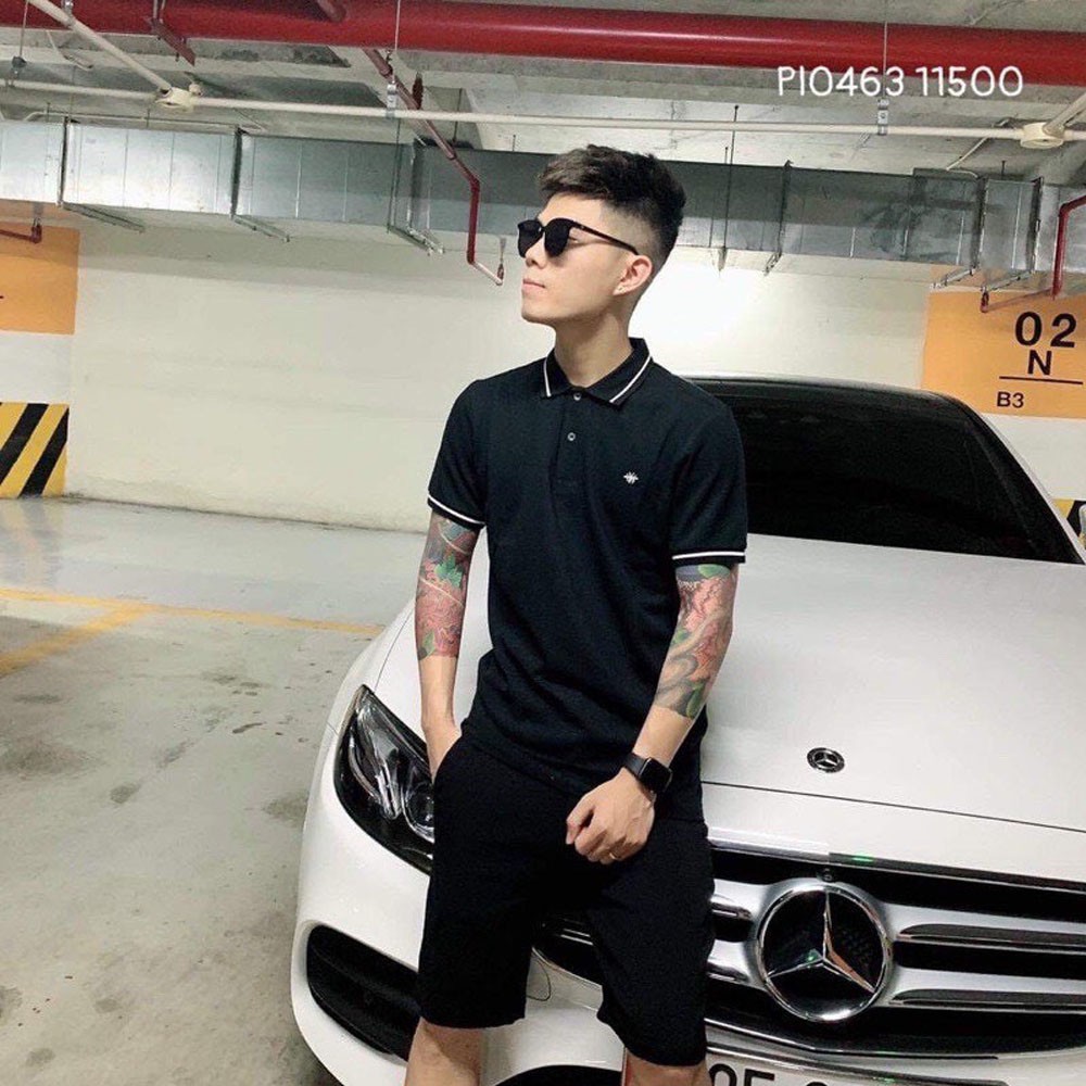 Áo thun nam polo bo viền họa tiết con ong,chất liệu cotton thoáng mát với 2 màu đen trắng PL02-CAVANI | BigBuy360 - bigbuy360.vn