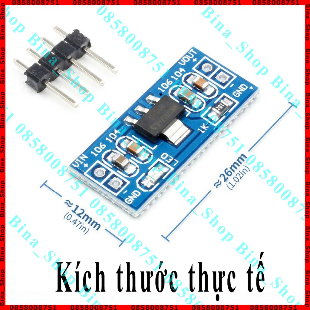 Mạch hạ áp AMS1117 DC 3.3V/5V 800mA